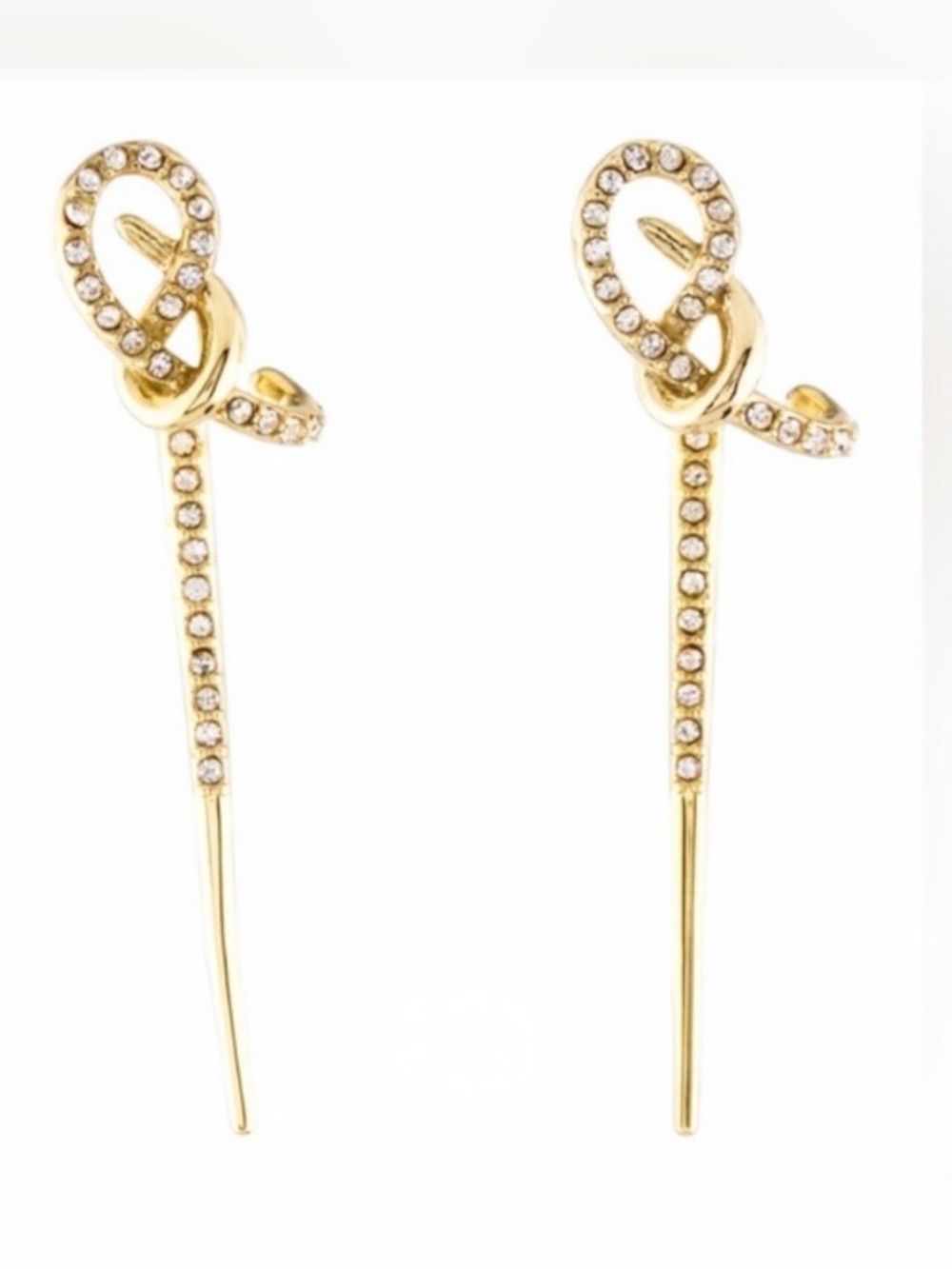 NEW Alexis Bittar Earrings Spiked Sword Spear Jacket Crystal Gold JN11 JL01